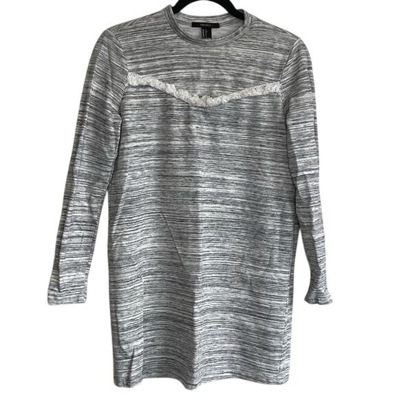 Forever 21 Gray Marled Long Sleeve Mini Sweater Dress Women's Small - Picture 1 of 4